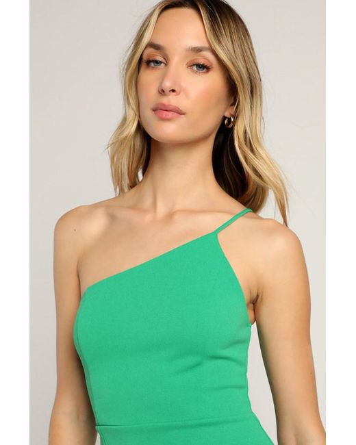 Lulus Green Keeper Of My Heart One-Shoulder Maxi Dress