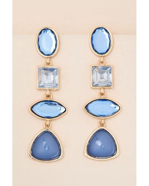 Lulus Brown Blair Rhinestone Drop Earrings