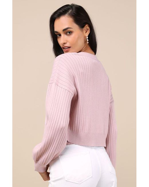 Lulus Pink Cutest Duet Knit Cami Top And Cardigan Sweater Set