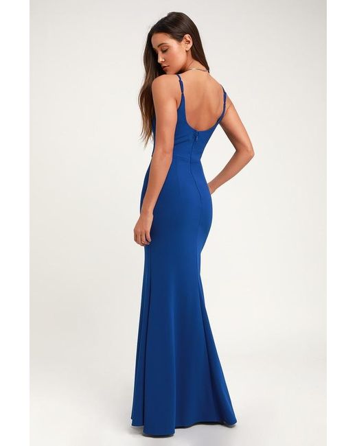 Lulus Blue Infinite Glory Royal Maxi Dress