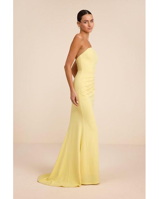 Lulus Natural Laney Strapless Corset Maxi Dress