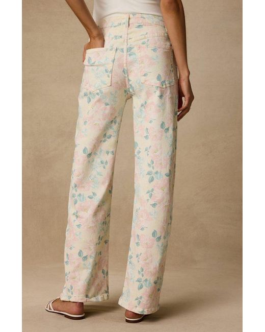 Steve Madden Natural Sydnee Floral Wide-Leg Jeans
