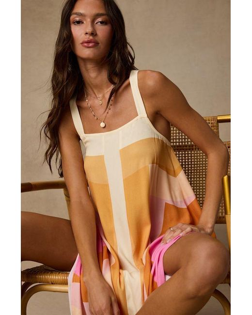 O'neill Sportswear Brown Miranda Multi Geometric Print Midi Dress
