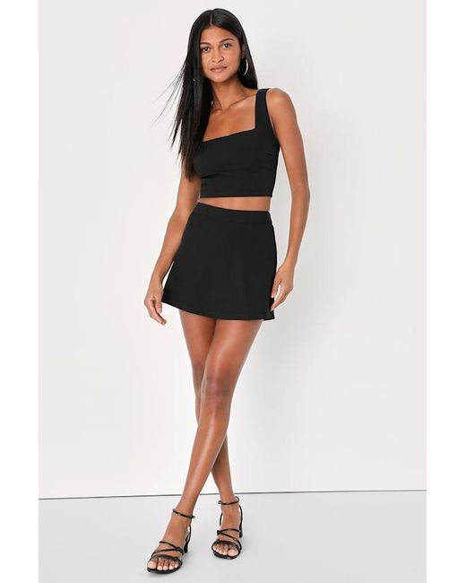 Lulus Black Divinely Sunny Sleeveless Two-Piece Romper