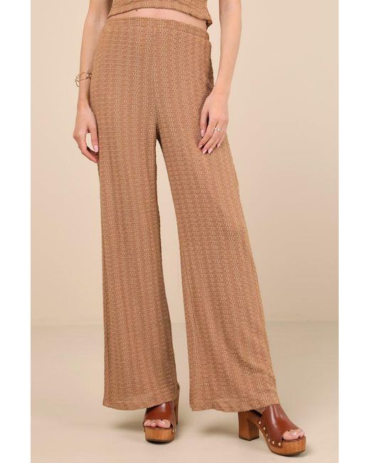 Lulus Natural Cove Textured High-Rise Pants