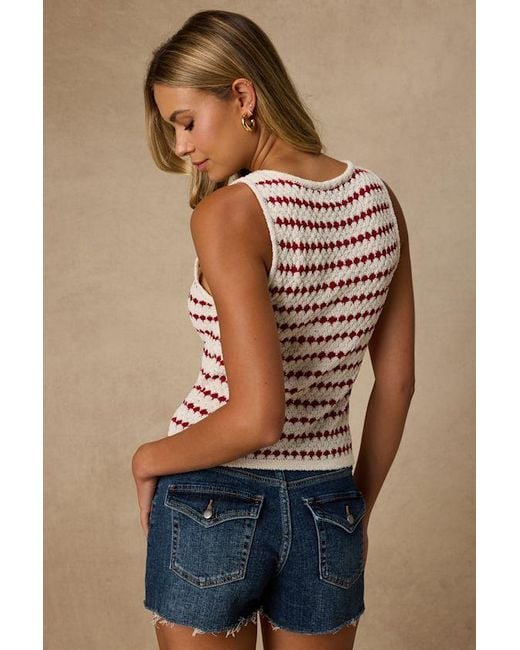 Lulus White Linley And Striped Knit Tank Top
