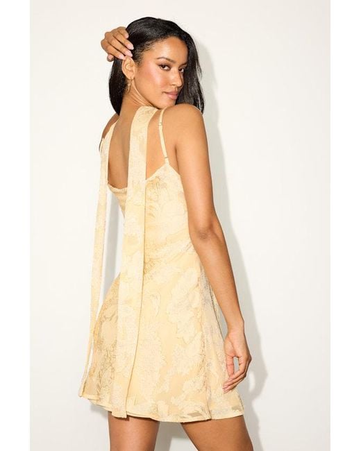 Lulus Natural Aydah Floral Burnout Slip Mini Dress And Scarf Set