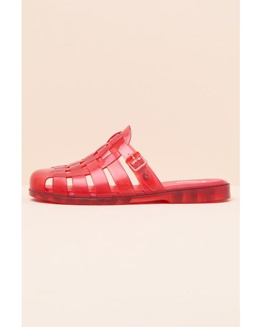 Melissa Red Possession Jelly Fisherman Mules