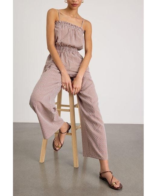 Lulus Pink Dylan Gingham Wide-Leg Jumpsuit