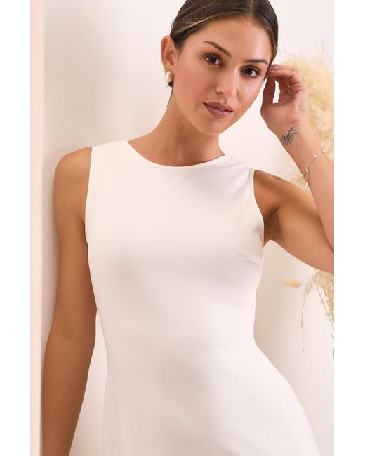 Lulus Natural Va Va Voom Backless Sleeveless Mermaid Maxi Dress
