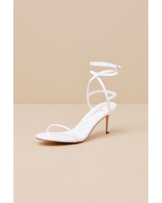 Lulus Natural Sydd Ankle Wrap Low Heel Sandals