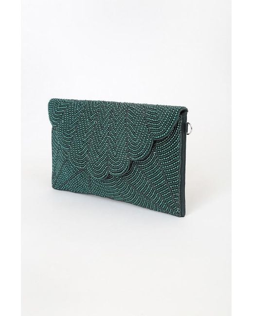 Lulus Green Junipero Beaded Clutch