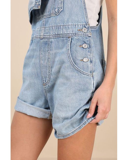 Levi's Blue Utility Shortall Light Wash Denim Overalls