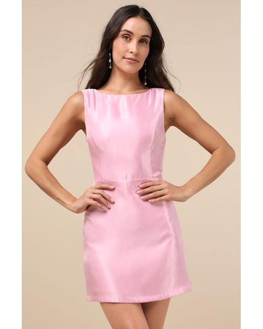 Lulus Pink Sophisticated Selection Sleeveless Backless Mini Dress