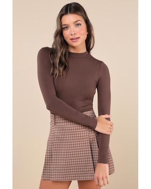 Lulus Brown Anything Is Posh-Ible Top
