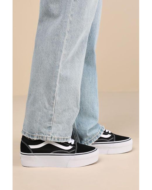 Vans Black Old Skool Suede Stackform Lace-Up Sneakers