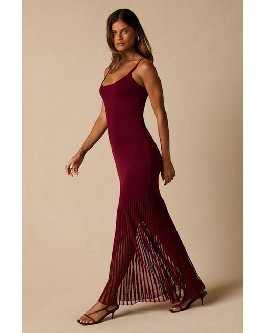 Lulus Red Empression Asymmetrical Pleated Midi Dress