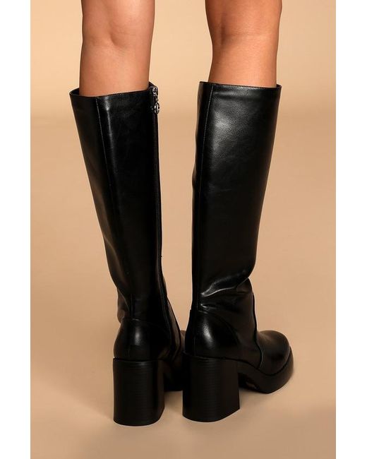 Dirty Laundry Black Go Girl Platform Knee High Boots