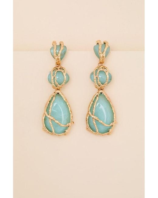 Lulus Blue Wylla Statement Earrings