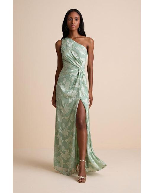 hold my dress while i pee bridesmaid Emerald Green Strapless Floral Jacquard Mermaid Gown by Badgley Mischka main image 0