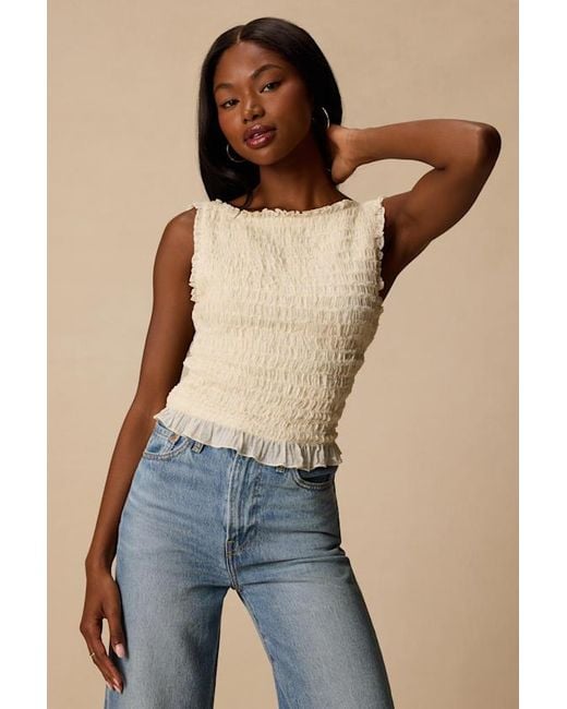 Lulus Blue Kathryn Cropped Tank Top