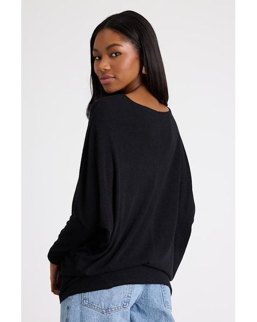 Lulus Basics Black Verla Dolman Sleeve Sweater Top