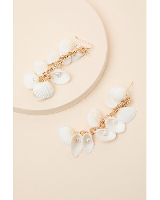 Lulus Black Montara Seashell Drop Earrings