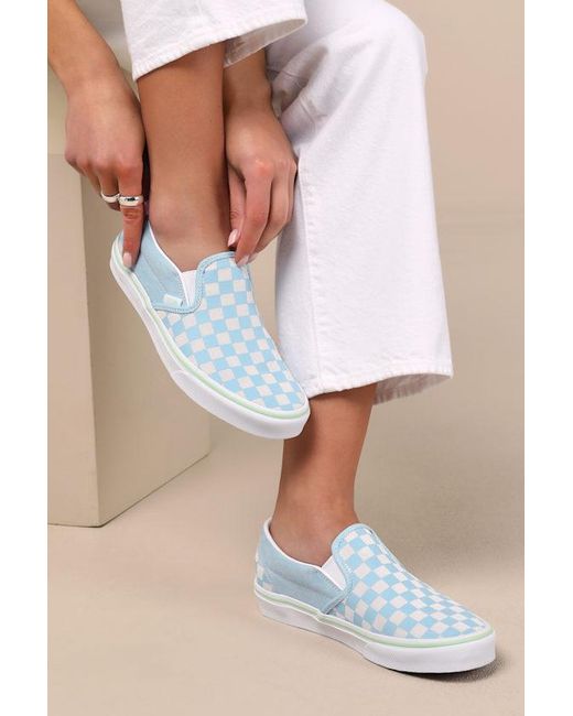 Vans White Classic Crystal Checkerboard Slip-On Sneakers