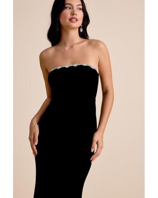 lulus black maxi dress Dedicated to Glamour Black Strapless Maxi Dress