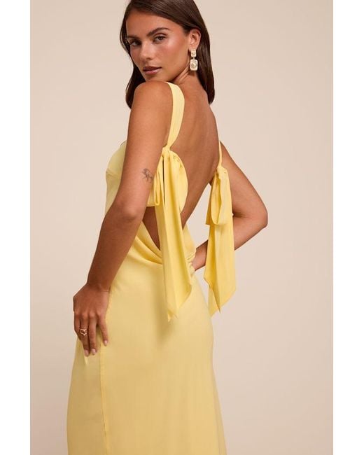 Lulus Yellow Eudora Cowl Back Maxi Dress