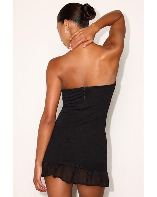 Lulus Black Irie Strapless Ruffled Mini Dress