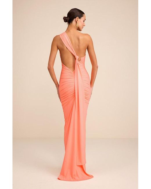 Lulus Natural Cressida Slinky Knit One-Shoulder Mermaid Maxi Dress