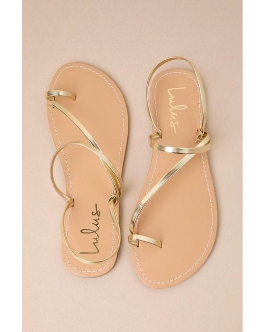 Lulus Natural Shiloe Flat Ankle Strap Sandals