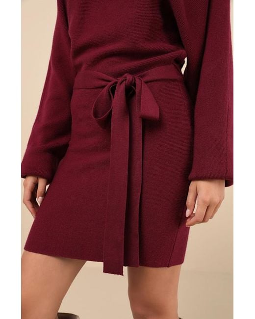 Lulus Red Modern Comfort Dolman Sleeve Mini Sweater Dress