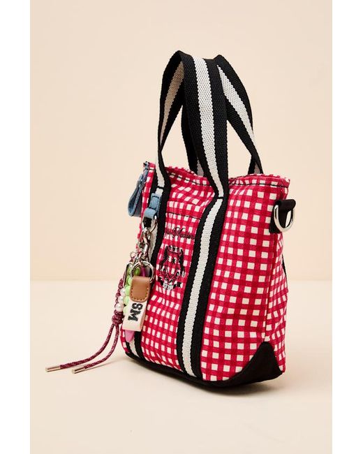 Steve Madden Red College Gingham Mini Tote Bag