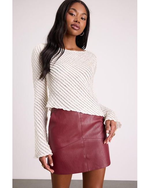 Lulus Red Harley Vegan Leather Mini Skirt