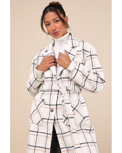 Lulus Green Warm Front Plaid Coat