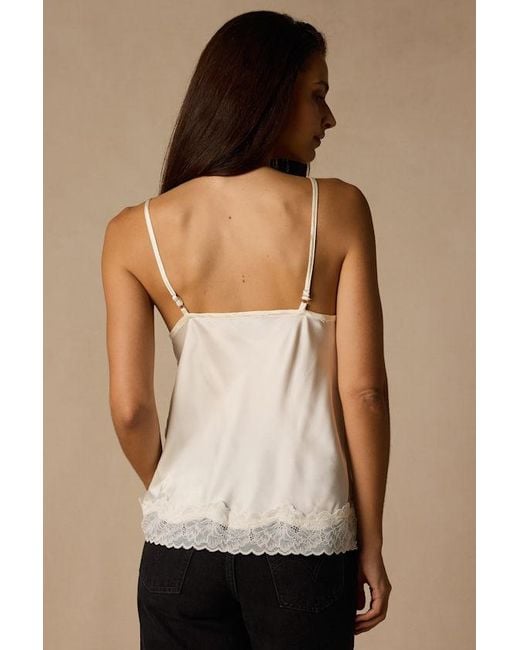 Lulus White Cameron Satin Lace Cami Top