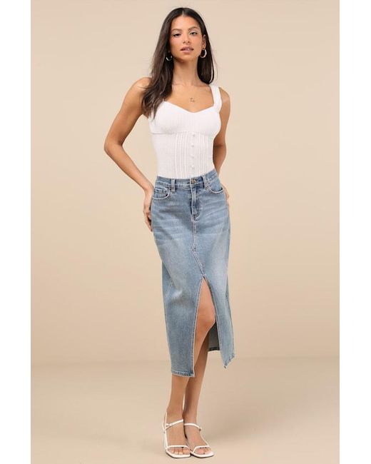 Lulus Natural Calanthe Pointelle Knit Button-Front Tank Top