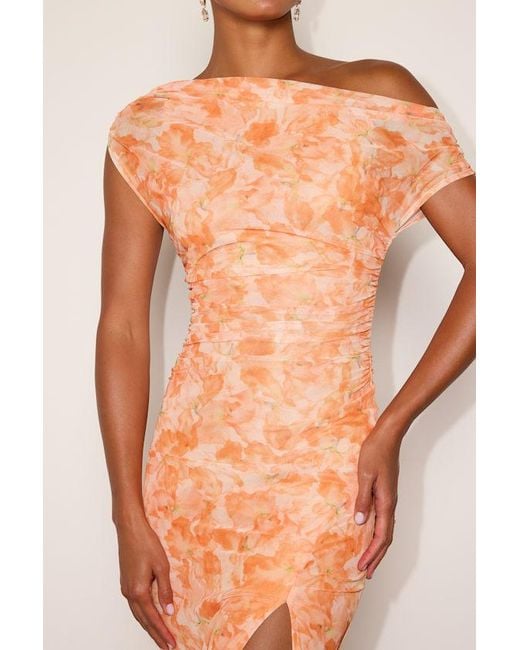 Lulus White Moriah Light Floral Mesh Asymmetrical Midi Dress