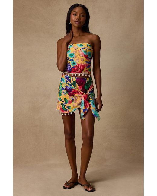 Lulus Red Kysa Multi Floral Wrap Skort
