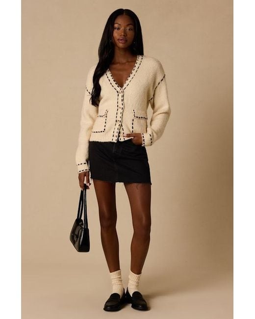Lush Natural Landa Cream Button-Front Cardigan