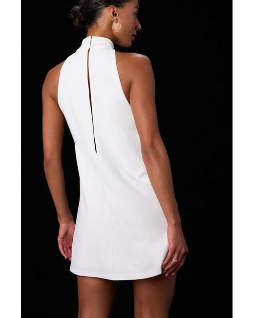 Lulus Black Bex Mock Neck Shift Mini Dress