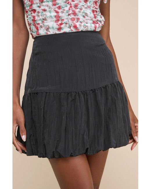 Lulus Black Aesthetic Mentality Bubble-Hem Mini Skirt