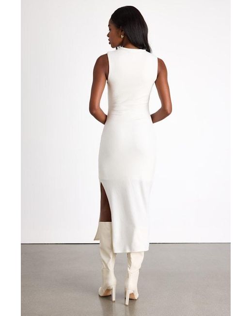 Lulus White Zephine Sleeveless Sweater Midi Dress