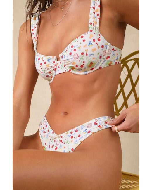 Dippin' Daisy's Brown Siena Ditsy Print Cheeky Bikini Bottoms