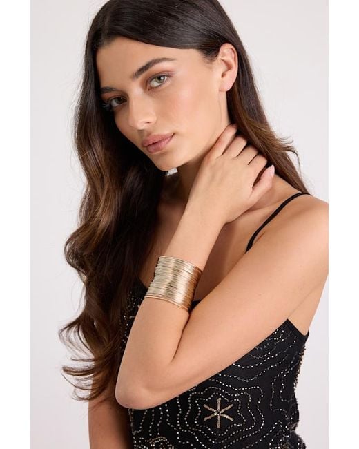 Lulus Black Maris Wire Cuff Bracelet
