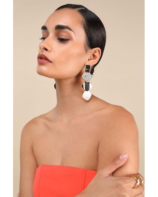 Lulus Natural Sharley Drop Statement Earrings