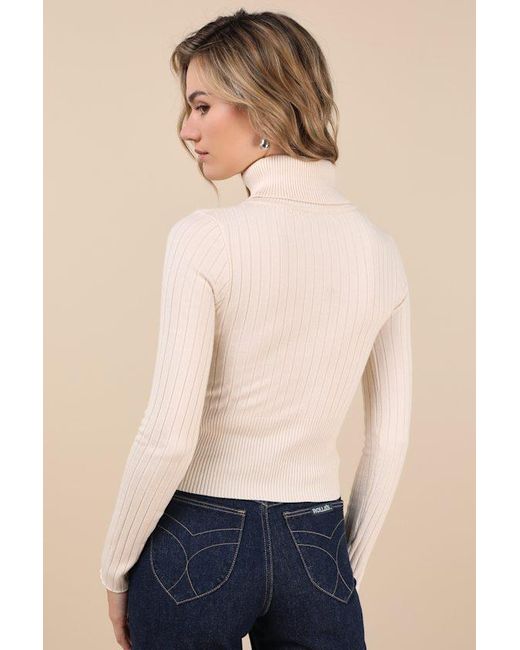 Lulus Natural Perfected Comfort Turtleneck Sweater Top