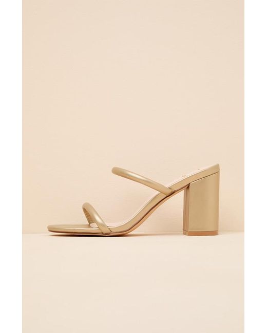 Lulus Natural Addien Champagne High Heel Sandals